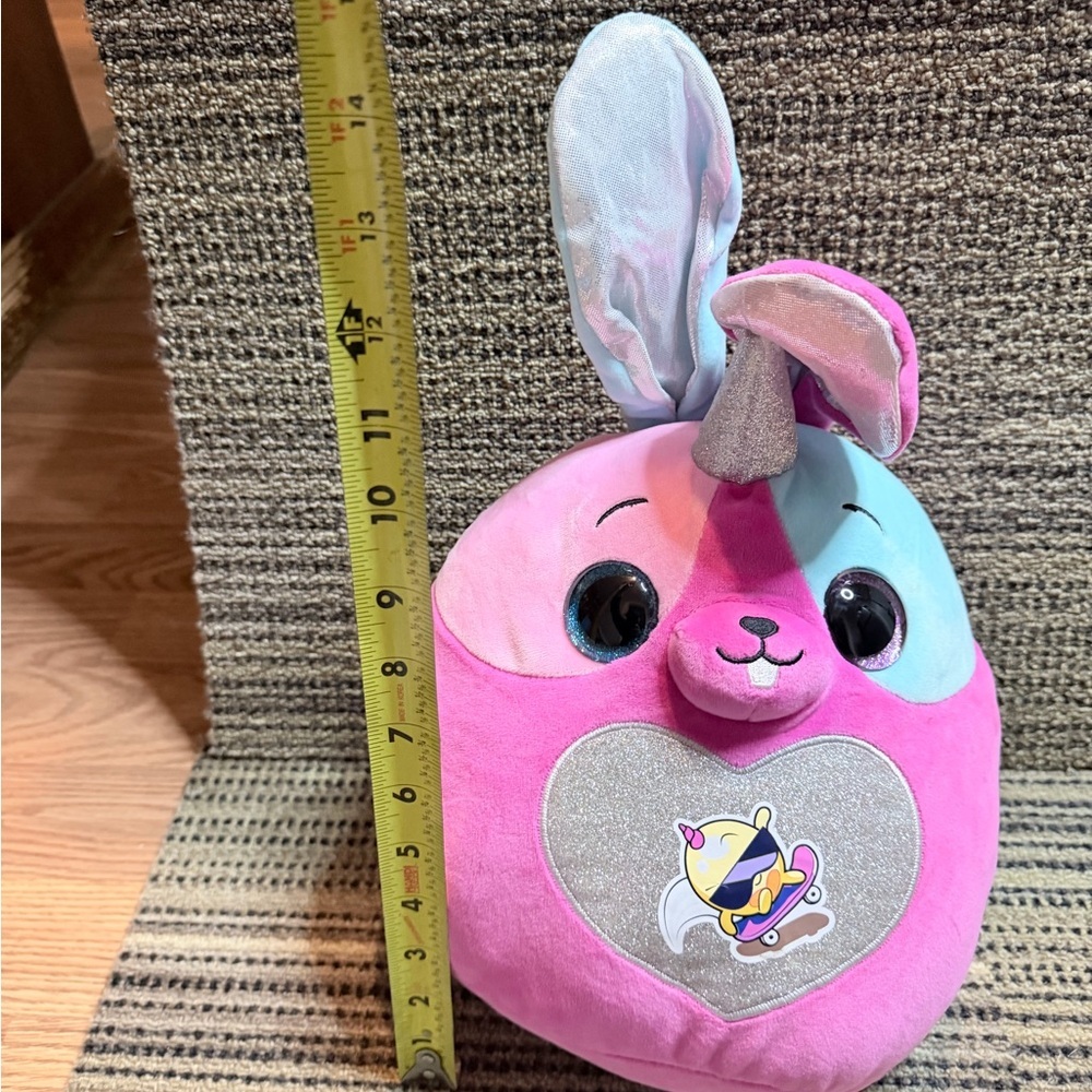Zuru Rainbocorns Plush 15" Tall Pink Blue Unicorn Heart Glitter Big Eyes stuffed - Picture 9 of 11